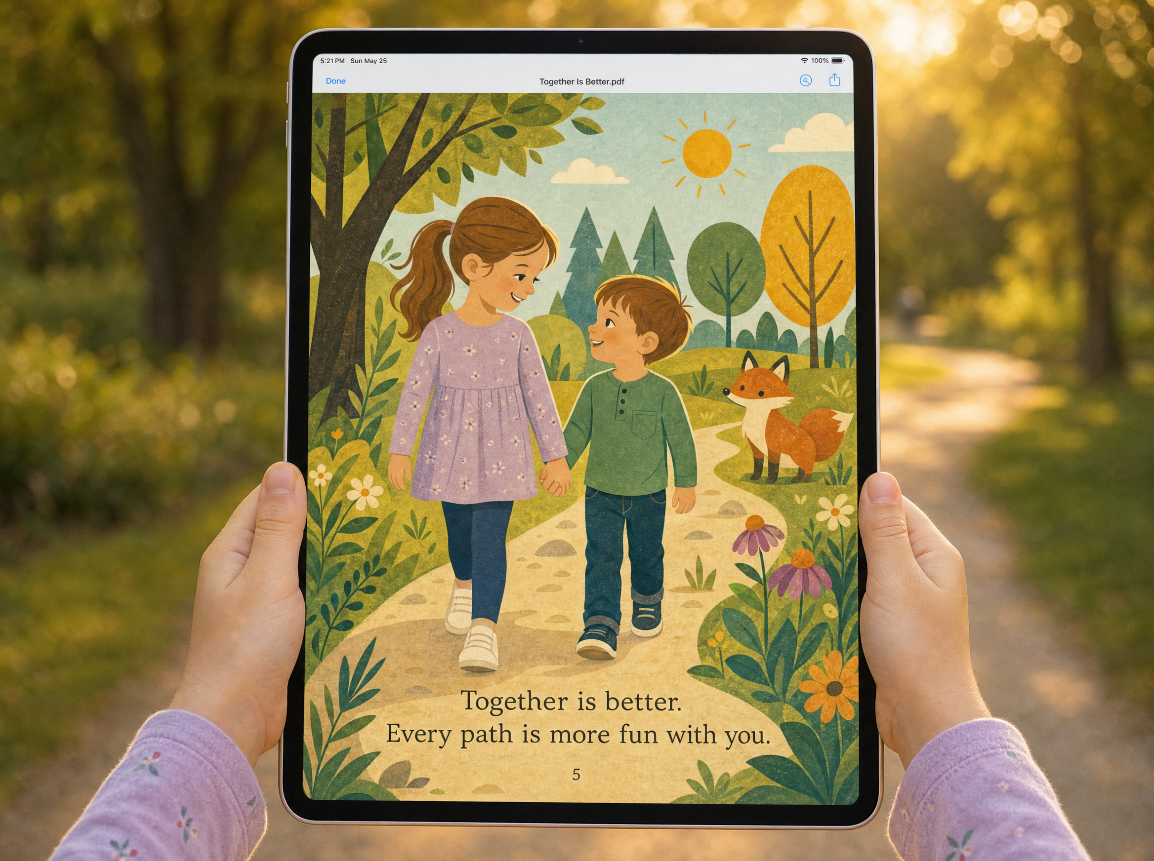TinyStar personalized digital PDF edition on a tablet