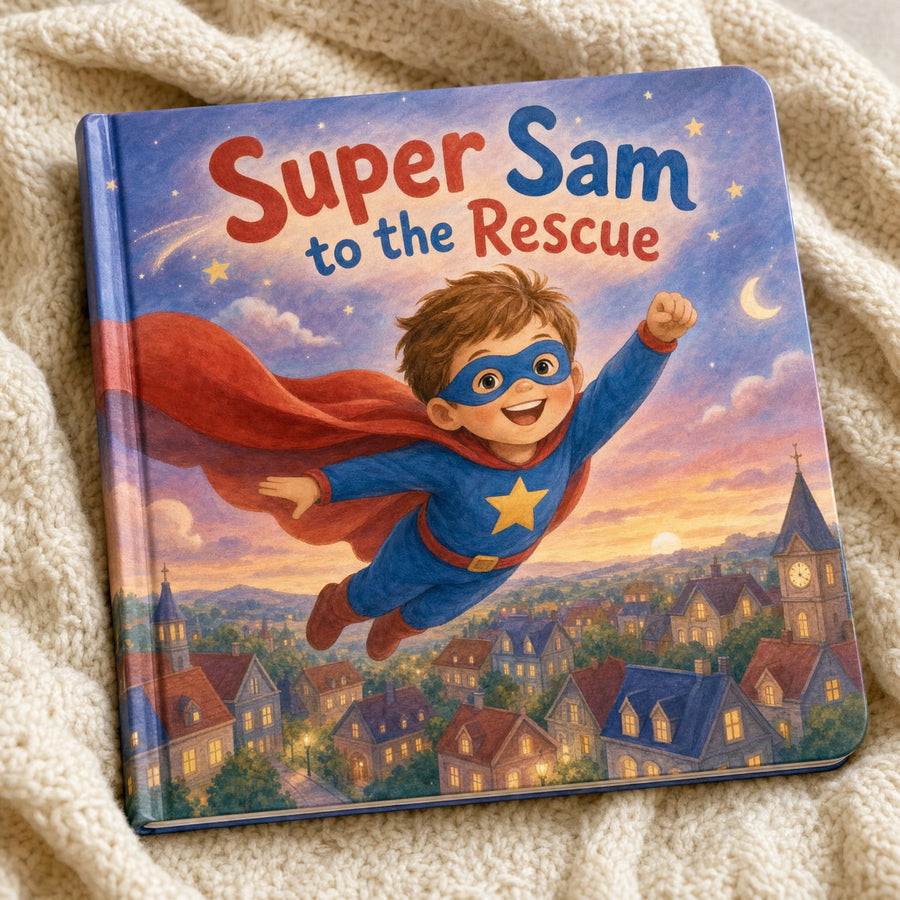 Superhero-style TinyStar personalized book art